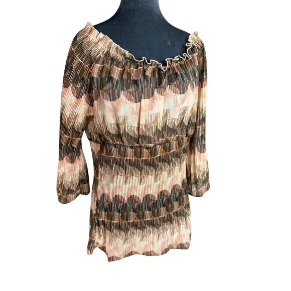 Sere Nade- L blouse- Y2K - semi sheer- whimsical- fairy boho brown- bell sleeve - Picture 8 of 8